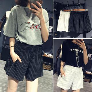 High-waist Wide-leg Shorts