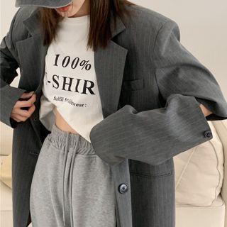 Striped Cut-out Blazer