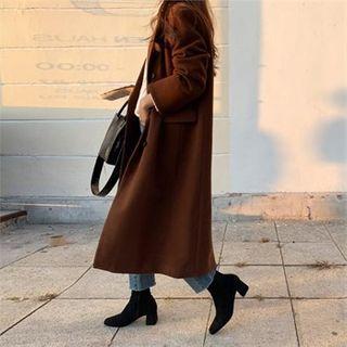 Double-breasted Flap-detail Coat Brown - One Size