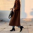 Double-breasted Flap-detail Coat Brown - One Size