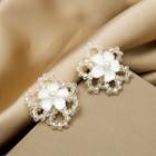 Flower Faux Crystal Earring E2952-1 - 1 Pr - White - One Size