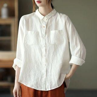 Front-pocket Plain Shirt