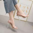Pvc Strap Block-heel Sandals
