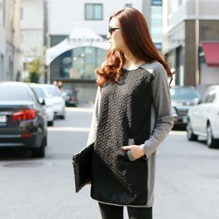 Round-neck Color-block Top