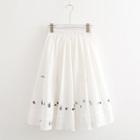Print A-line Midi Dress White - One Size