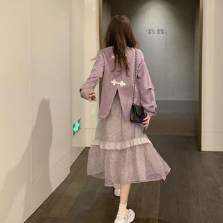 Knot Accnet Pullover / Midi A-line Skirt