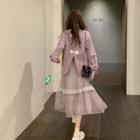Knot Accnet Pullover / Midi A-line Skirt