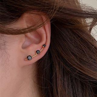 Rhinestone Curve Alloy Earring