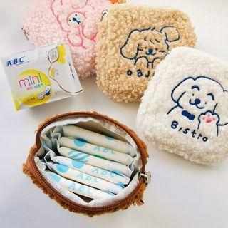 Animal Embroidered Chenille Sanitary Pouch