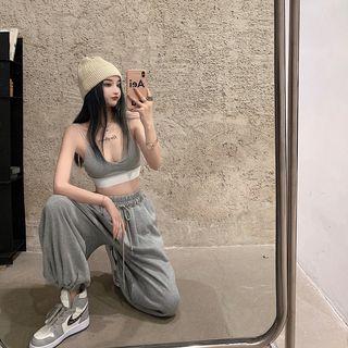 Set: Spaghetti Strap Top + Harem Sweatpants