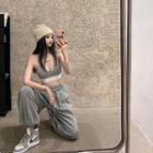 Set: Spaghetti Strap Top + Harem Sweatpants