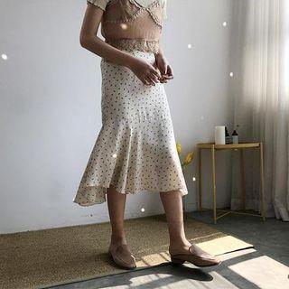 Ruffle Chiffon Midi Skirt