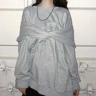Mock Two Piece Sweatshirt Gray - One Size