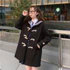 Sailor Collar Toggle Coat Padded - As Shown In Figure - One Size