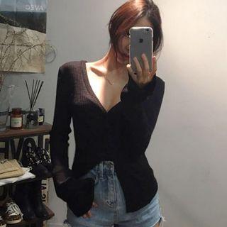 V-neck Sheer Jacket