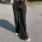 Piped Slit-side Wide-leg Pants