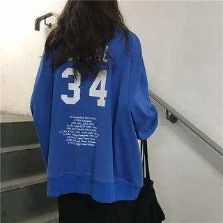 Lettering Pullover / Split Hem Midi H-line Skirt