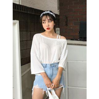 Asymmetric-shoulder Boxy-fit Top
