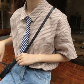 Neck Tie Short-sleeve Shirt