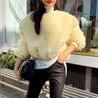 Drawcord Faux-shearling Pullover