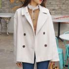 Double-breasted Long-sleeved Woolen Coat