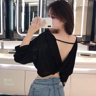 Open Back Long-sleeve Crop Top