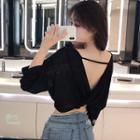 Open Back Long-sleeve Crop Top