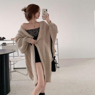 Loose-fit Cardigan / Printed Leopard Tank Top