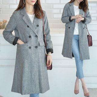Glen-plaid Spring Coat
