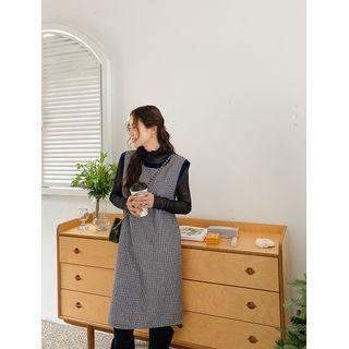 Plus Size Sleeveless Plaid Shift Dress