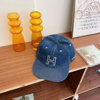 Embroidered Letter H Denim Baseball Cap