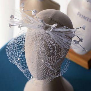 Wedding Mesh Headband White - One Size