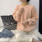 Chunky Knit Sweater Light Orange - One Size