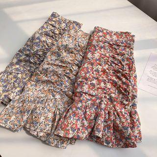 Floral Print Mini Mermaid Skirt