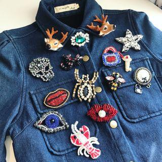 Embellished Applique Brooch (various Designs)