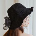 Bow-accent Cutout Bucket Hat