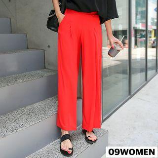 Plus Size - Band-waist Wide-leg Pants