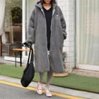 Hooded Fleece Long Zip Coat