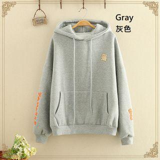 Bear Print Pocket-detail Hoodie