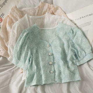 Slim-fit Embroidered Crop Shirt