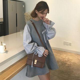 Neoprene Long-sleeved Mini Dress