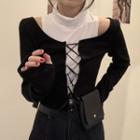 Set: Long-sleeve Cutout T-shirt + Tank Top