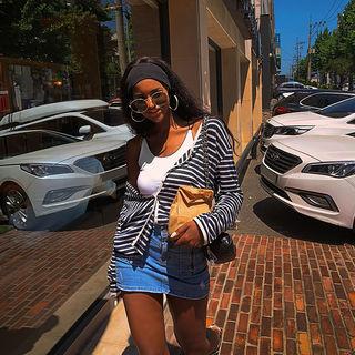 V-neck Striped Linen Cardigan