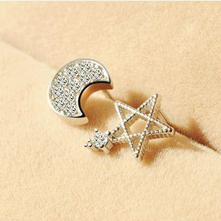 925 Sterling Silver Star Non Matching Earring