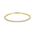 Simple Plated Gold Geometric Cubic Zircon Bracelet Golden - One Size