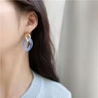 Chunky Chain Acetate Dangle Earring 1 Pair - Gold Ring - Airy Gray - One Size