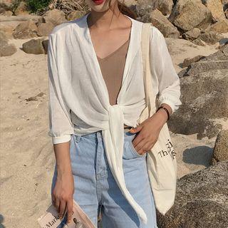 Lace-up Knit Jacket