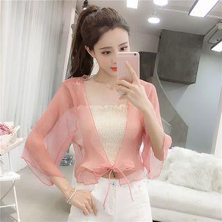 Set: Spaghetti Strap Top + Chiffon Light Jacket