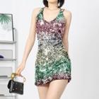 Halter-neck Sequined Bodycon Dress