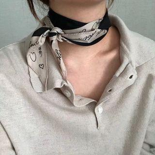 Lettering Neck Scarf Black - One Size